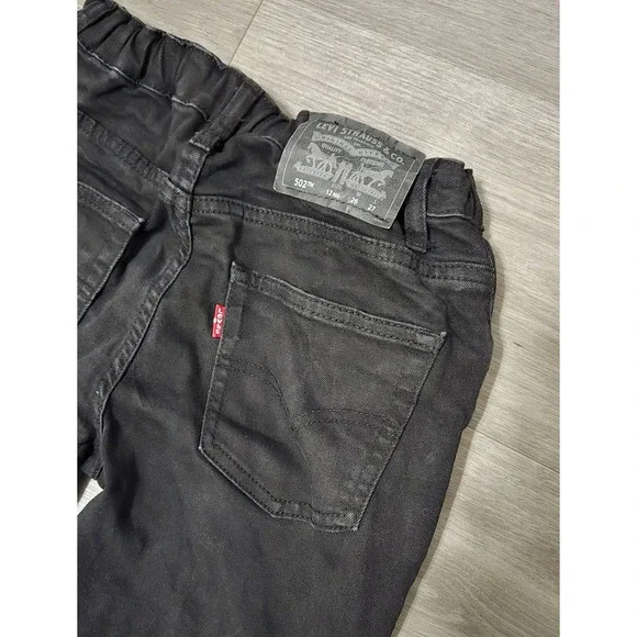 Levi's 502 Regular Fit Jeans Boys 12 Reg Black Denim Stretct Adjustable waist - Picture 5 of 10